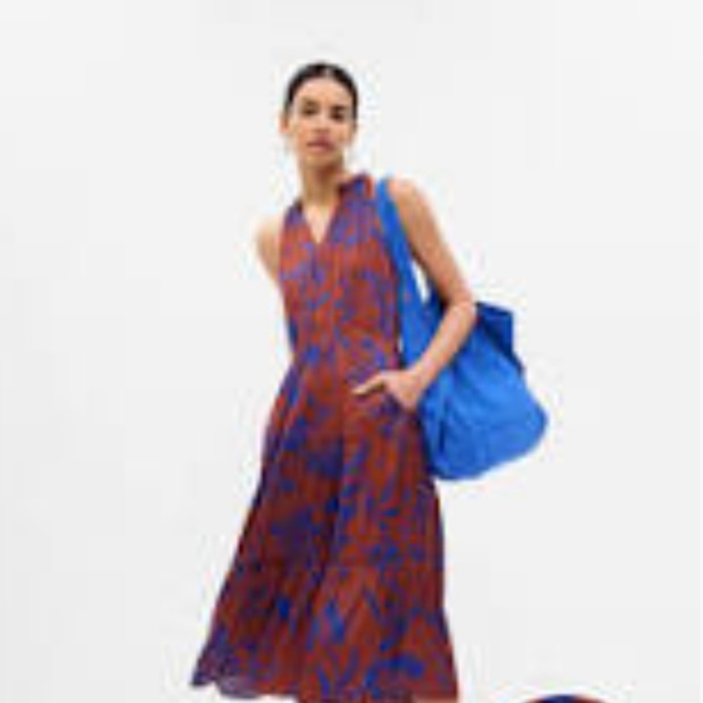 Gap satin tiered midi dress